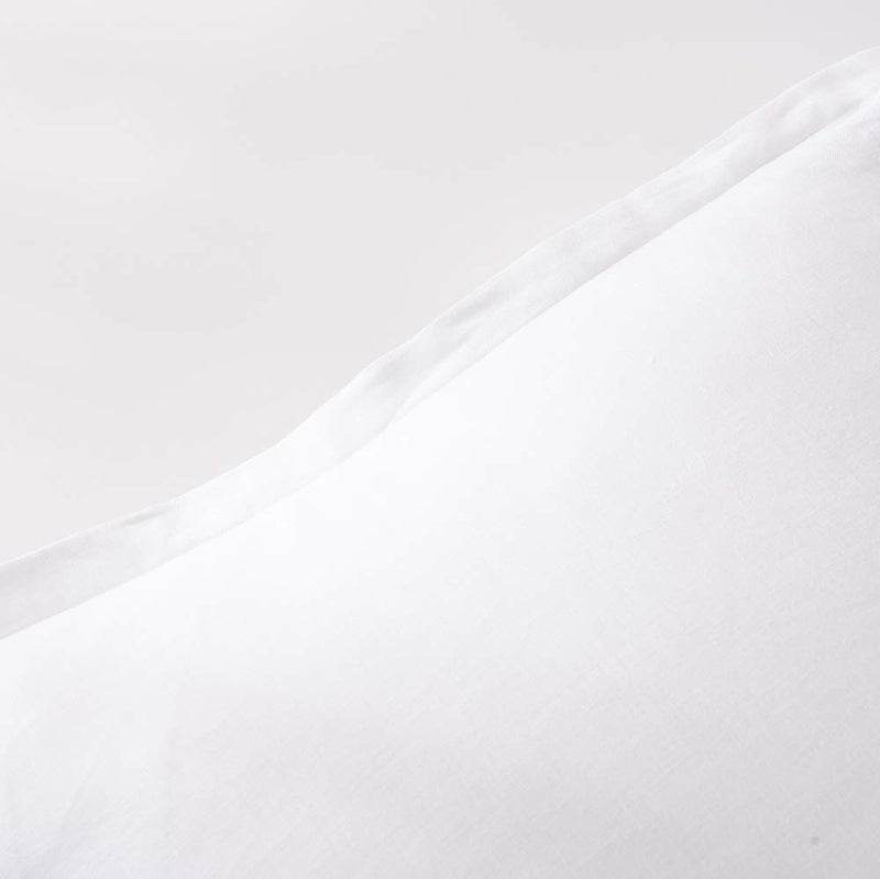 meadow park Stone Washed French Linen European Pillow Shams, Set of 2 Pieces, 26 inches x 26 inches Square Euro Sham, Super Soft, 1 inches Flange, White Color - Image 2